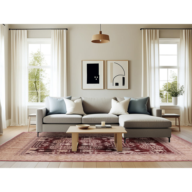 Tapis oriental rouge Stig, Rectangle 6 pi x 9 pi