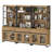  Home Office Furniture Set: 59In Modern Executive Desk With Charging Station & Drawers And Three 72In Tall Bookcases With Storage Cabinet, Home Office Furniture For Living Room-98109817