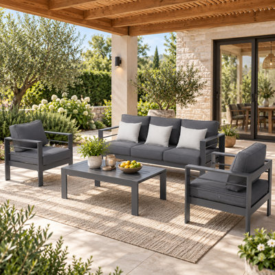 5-person All Aluminum Outdoor Seating Group With Cushions