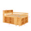 Lit mezzanine double en bois pleine grandeur avec tête de lit avec rangement et lumière DEL, lit mezzanine à profil bas avec rangement intégré-660697520