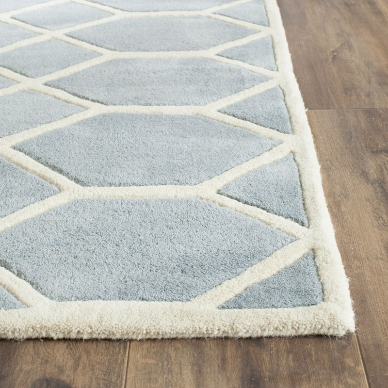 Deedie Hand Tufted Wool Geometric Rug, Rectangle 2' x 3'