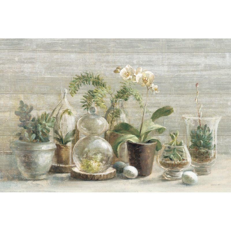 Orchidées de serre sur bois, H 32 po x l 48 po x P 1,25 po