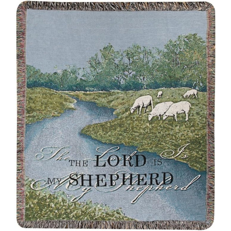 Jeté manuel tapissier en coton 50 x 60 po The Lord Is My Shepherd