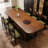 Walnut solid wood rectangular dining table-958070594