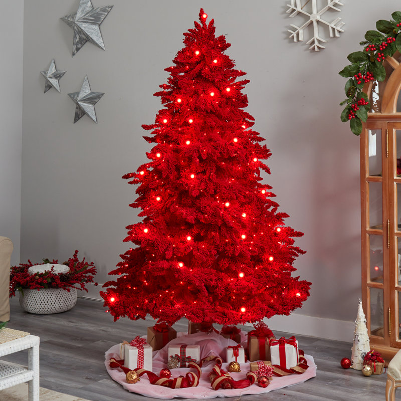 Lighted Artificial Christmas Tree, 8' H