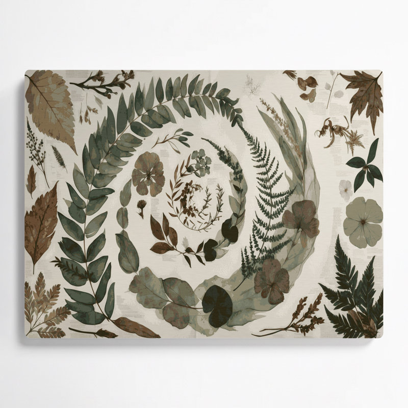Plantes pressées botaniques de style botanique, H 144 po x l 216 po x P 0,05 po