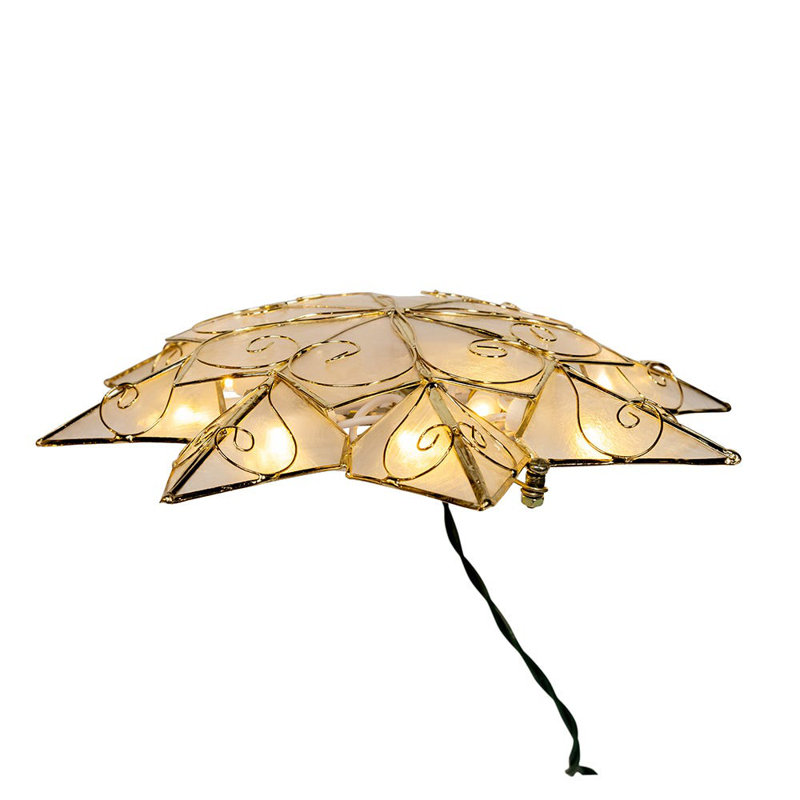 Kurt Adler 10-Light LED Capiz with Scroll Accents Star Tree Topper