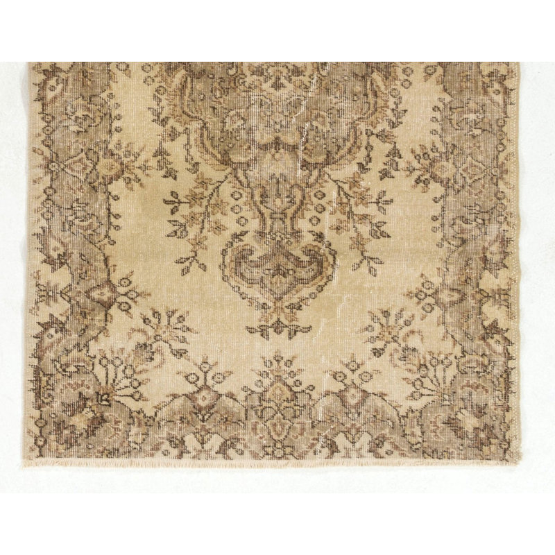 Tapis turc Oushak rétro unique fabriqué à la main