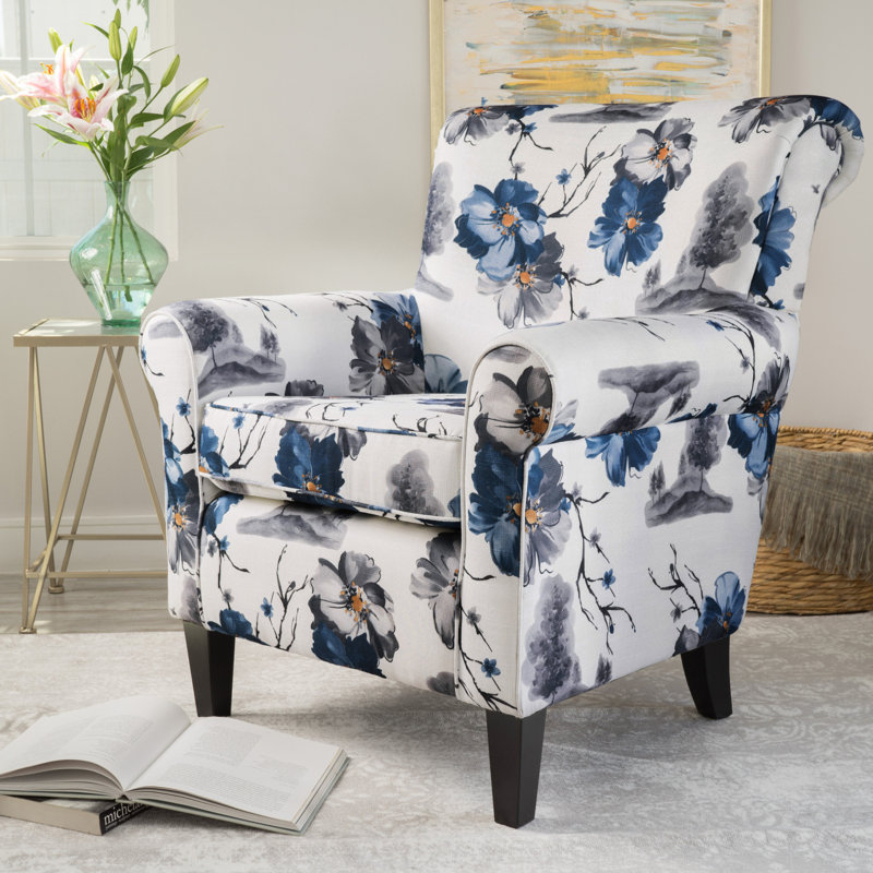 Fauteuil club moderne Macomber pouvant servir de fauteuil d'appoint, de fauteuil de chambre ou de fauteuil de lecture