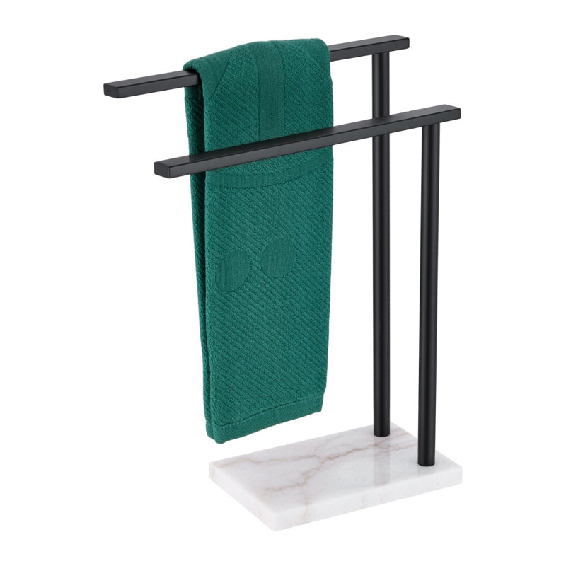 Porte-serviettes autoportant noir mat