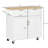 41" Kitchen Island On Wheels, White - Adjustable Shelves & Storage Space Functional Movable