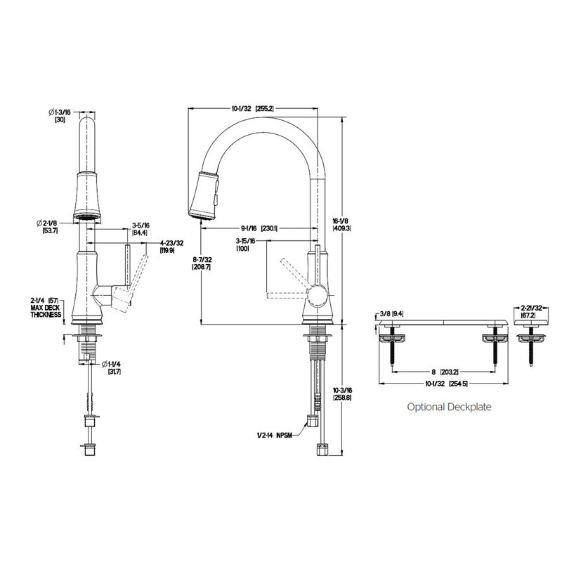 Pull Down Single Handle Kitchen Faucet, Tuscan Bronze