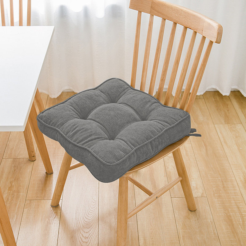 Seat Cushions For Home Use Tufted Corduroy Floor Cushions For Living Room Tatami  17.7 Inch, Gray
