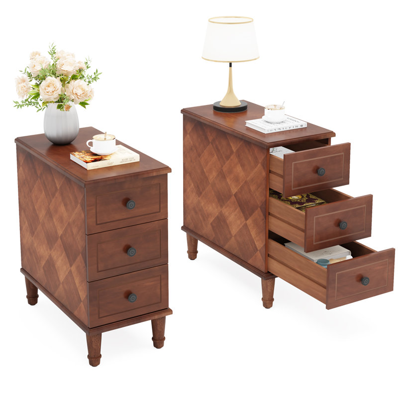 Solid Wood End Table, Set of 2