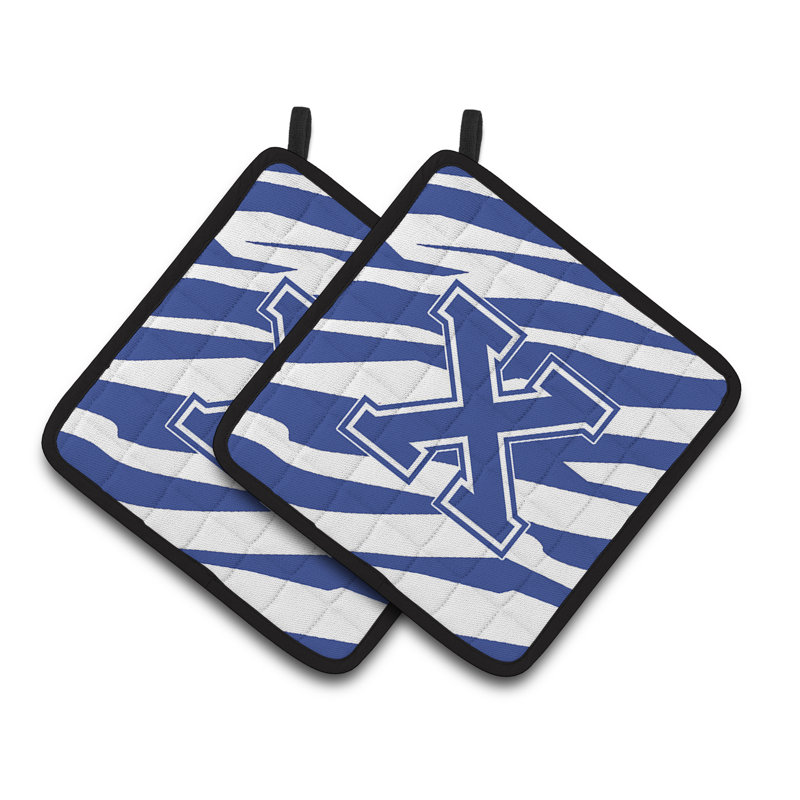 Caroline's Treasures Tiger Polyester Potholder, Blue/White, X