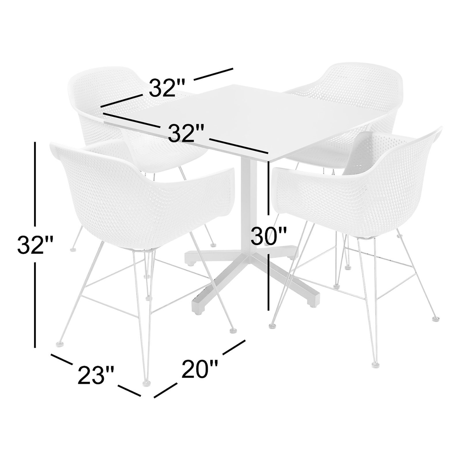 Dusti Square 4 - Person Outdoor Dining Set