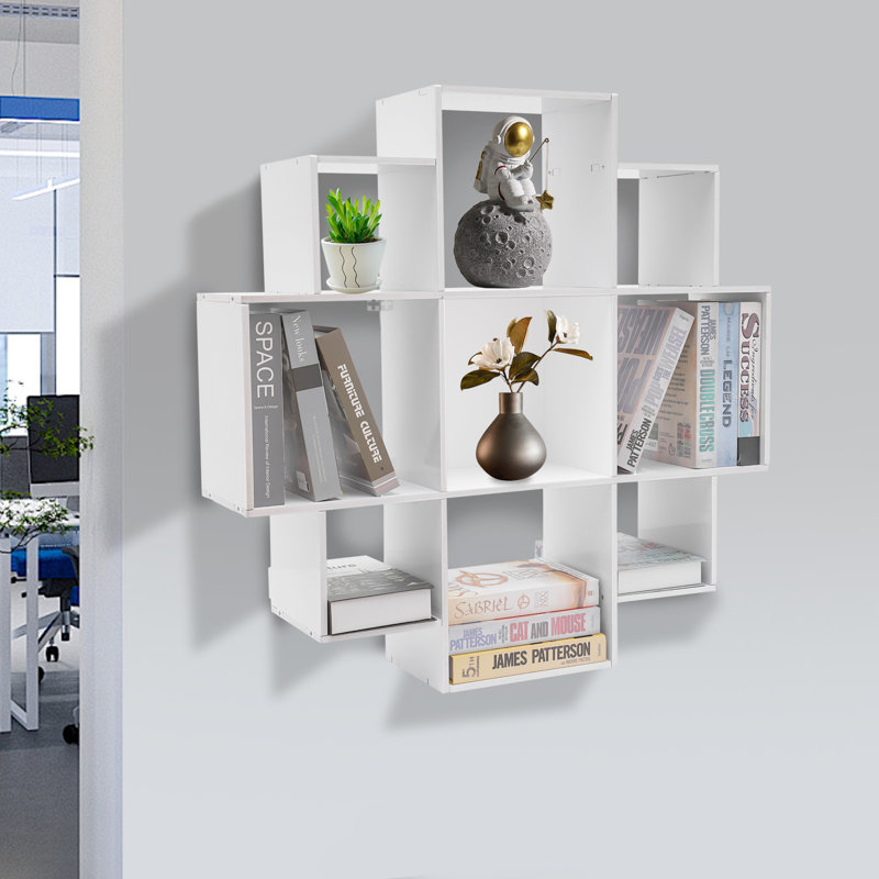 Khune Floating Bookcase, White