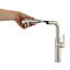 Robinet de cuisine classique Anna High Arc Ã  une poignÃ©e et bec rÃ©tractable, conduite d'alimentation incluse, nickel brossÃ©-129019112