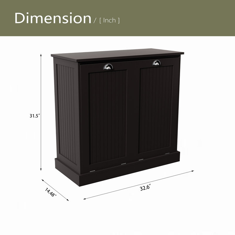 Two-Compartment Tilt-Out Laundry Sorter Cabinet