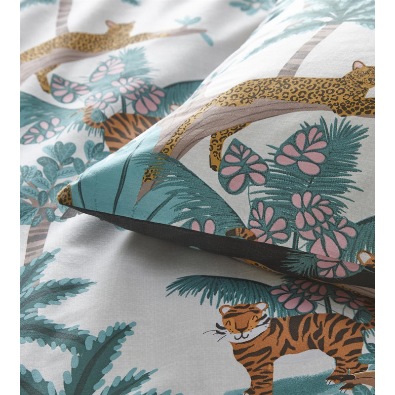 Bingham Hawn Cotton Blend Animal Print Duvet Cover Set with Pillowcases, Single - 1 Standard Pillowcase