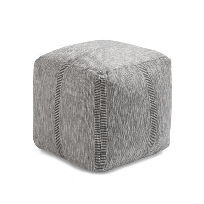 Pouf rembourré gris brume 20 po Krikor