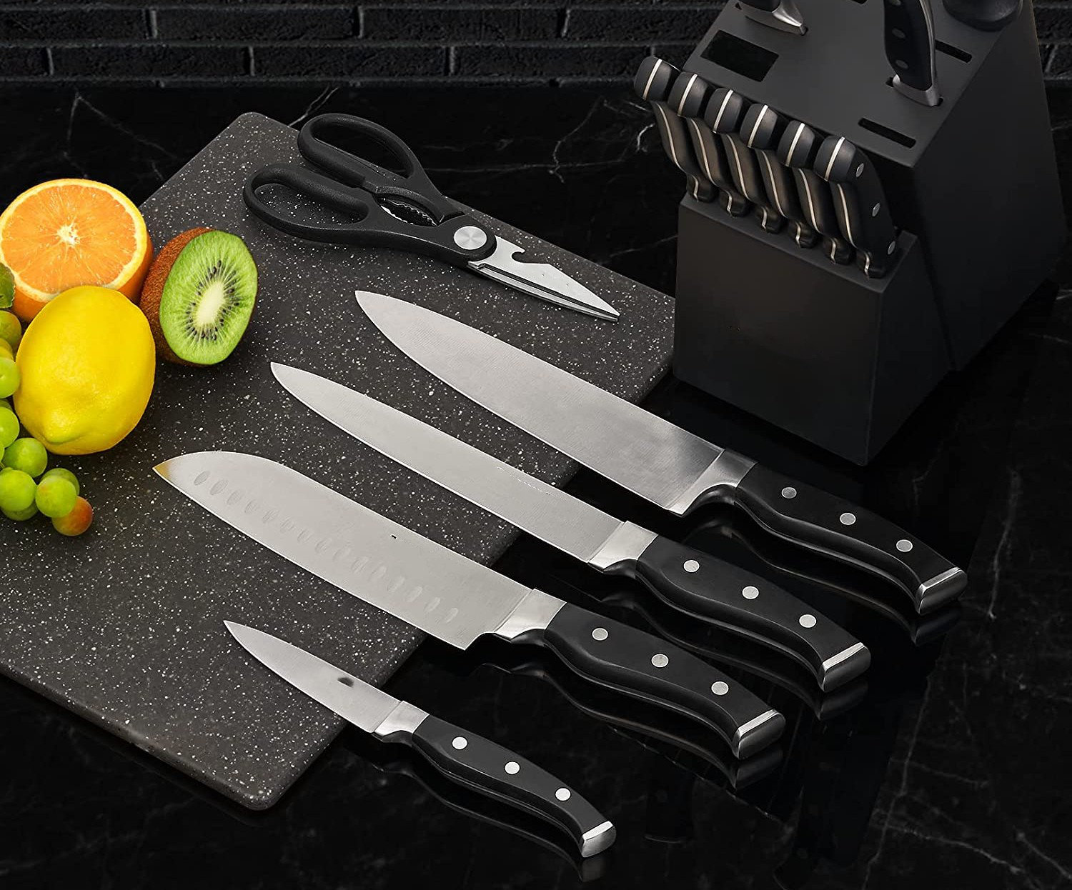 Melissa Stainless Steel Knife Block Set