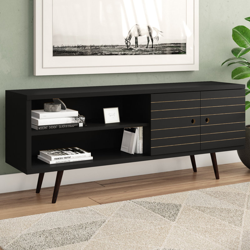 Meuble télé 63 po Liberty Mid-Century, Noir