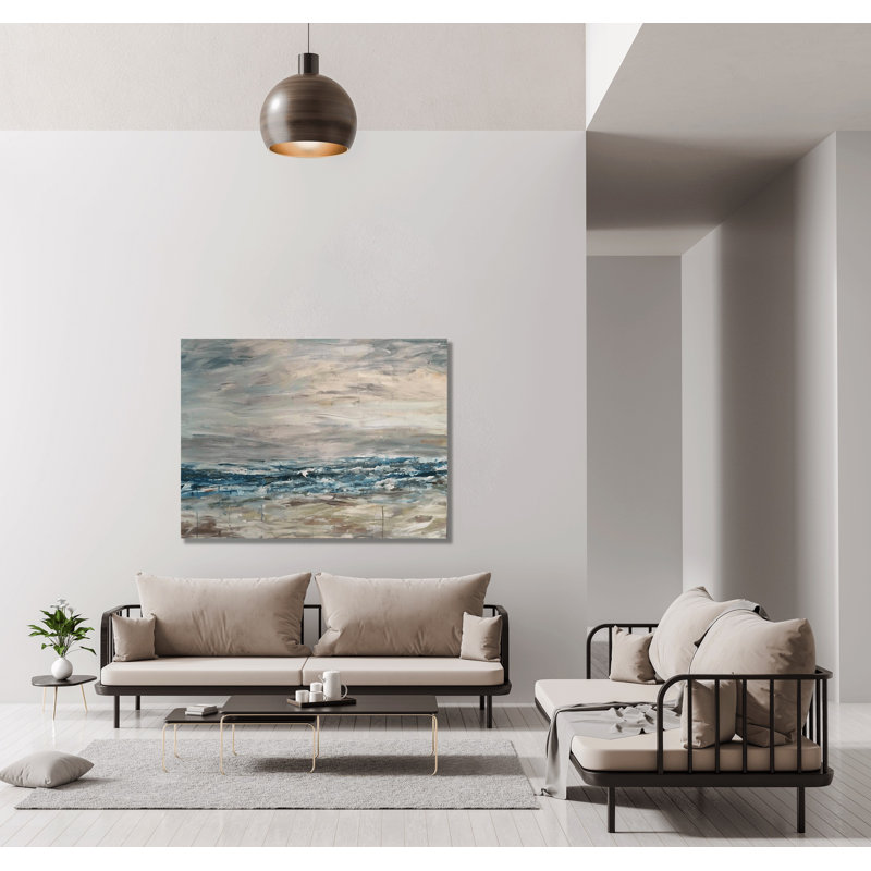 Surfing In The Rain - Artist Enhanced Canvas Print, White Framed Canvas, 25.5" H x 31.5" W x 1.75" D