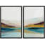 «Mid-Century Modern Brown Abstract Polygon», 2 pièces sur toile-99015937-99015934