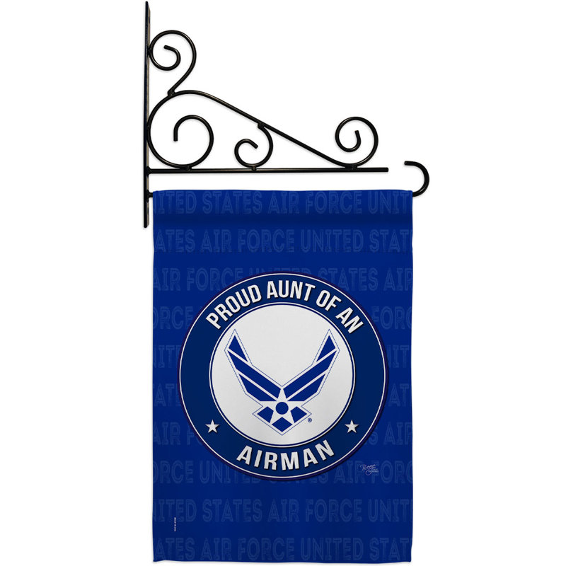 Proud Mom of Airman Blue Polyester Garden Flag