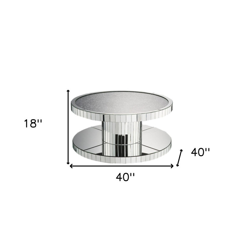 Table basse moderne à miroir rond Shay