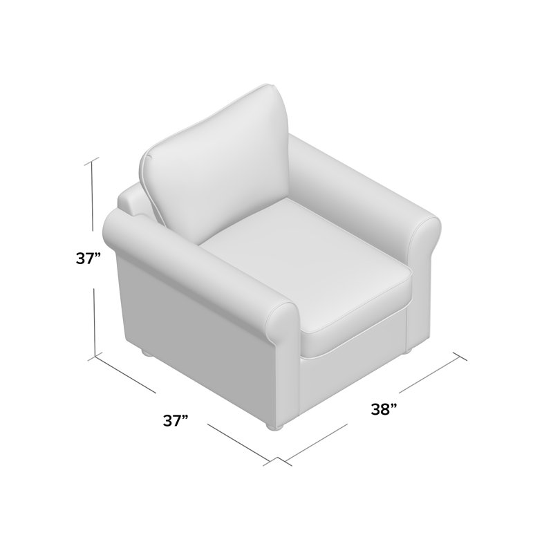 Fauteuil rembourré Warrington, Tissage uni ardoise coulée Sunbrella®