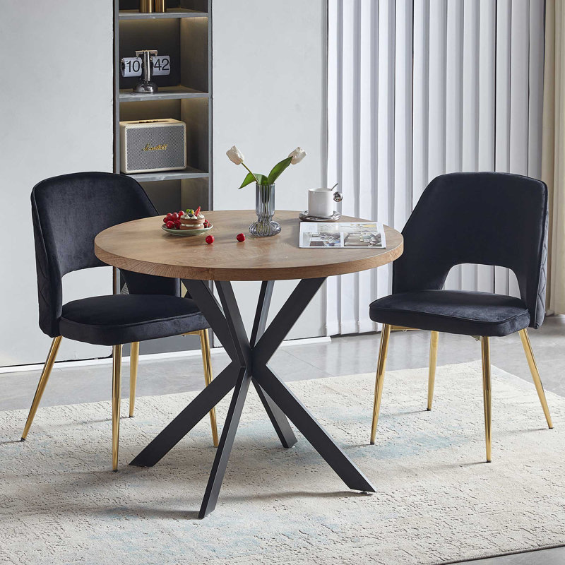 2 - Person Pedestal Dining Set, Black