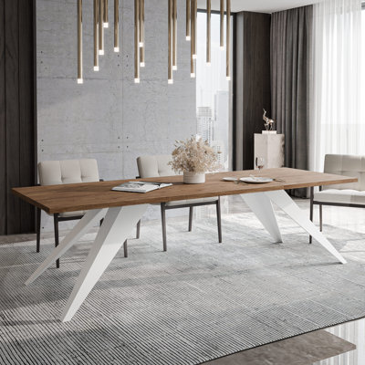 Extendable Metal Base Dining Table