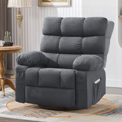 Fauteuil inclinable berçant rembourré avec poches latérales