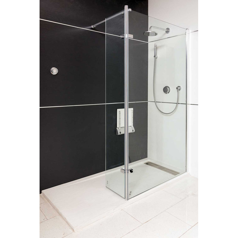 1280mm 1250mm W x 2000mm H Hinged Frameless Wet Room Glass Screens with Clear Glass