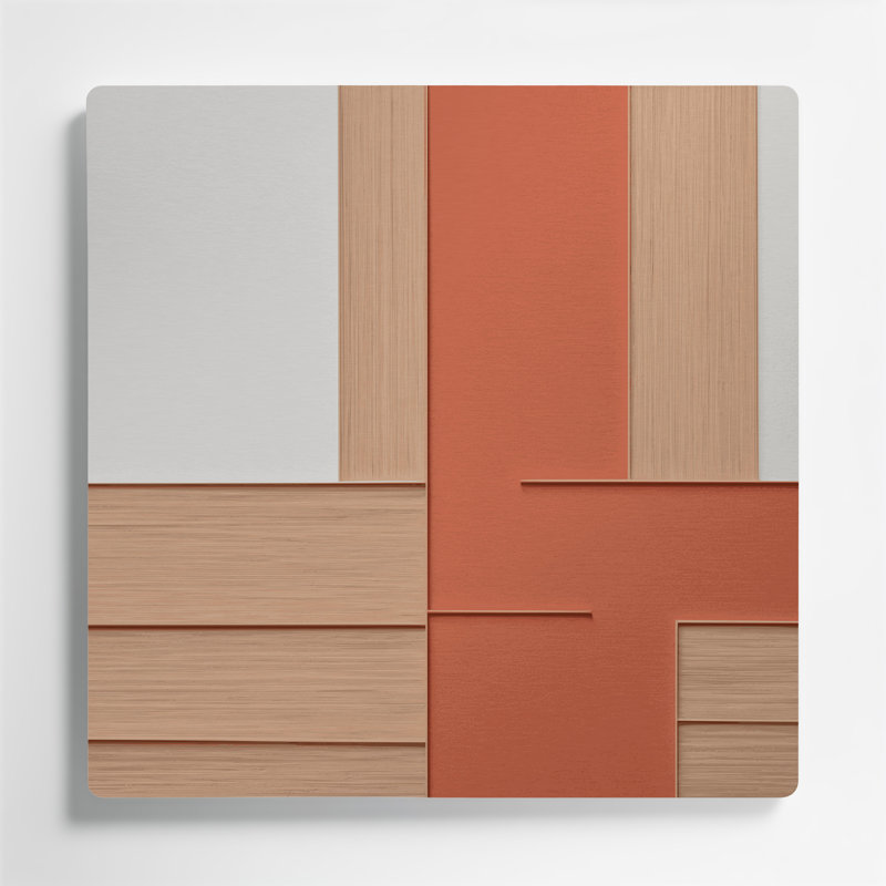 Minimalisme 25, art mural en métal brun, H 16 po x l 16 po