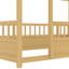Lit simple au sol naturel avec haute clôture et structure de maison en bois, construction en pin, structure stable, amusant pour le lit, clôture,-152407883