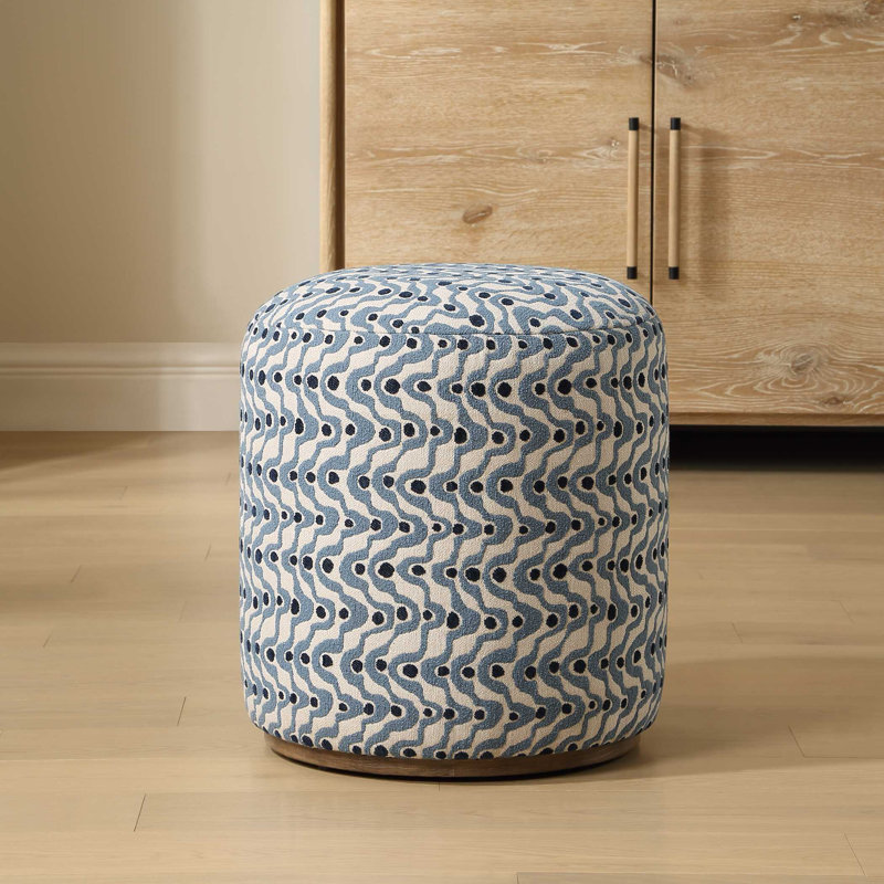 Repose-pieds en tissu bleu Uttermost Cas