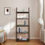 Bibliothèque échelle à 5 niveaux avec structure en bois d'hévéa, support de rangement multifonctionnel pour divers décors-331739933