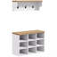 Ensemble de banc à chaussures 2 en 1, support à chaussures 9 paires avec portemanteau