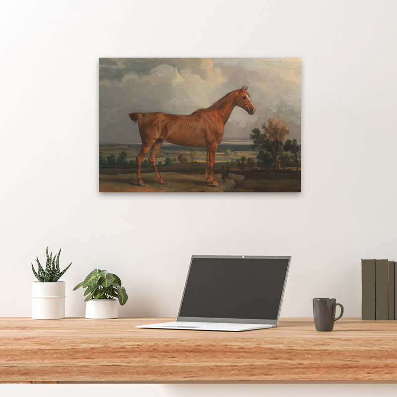 Chasseur contemporain dans un paysage, H 24 po x l 16 po