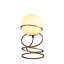 Lampe de table moderne à anneau en métal avec abat-jour en verre blanc pur