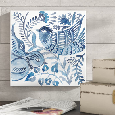 «Indigo Ornament III», peinture sur toile tendue