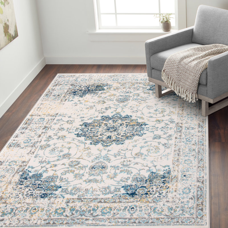 Tapis oriental bleu Hartig, Rectangle 5 pi x 7 pi