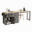 74.5 Inch Kitchen Island With Extendable Dining Table , Rolling Kitchen Island On Wheels With Spice Rack And 2 Drawers, 4 Door Cabinet, For Kitchen, Dining Room (Two Packages)-1460294913