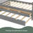 Twin Platform Bed With Drawers And Trundle, Solid Wood Daybed, No Spring Box Needed-1327388499