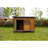 45" Large Solid Wood Dog House with Waterproof PVC Roof – Breathable Wooden Door, Elevated Floor & Ventilation Windows – Indoor/Outdoor Kennel for Large & Small Dogs