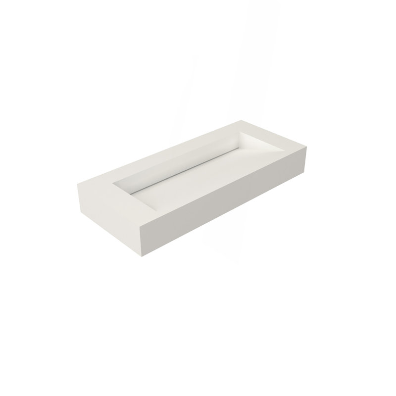 Surface solide de salle de bain 42 po Basin, couleur blanc mat