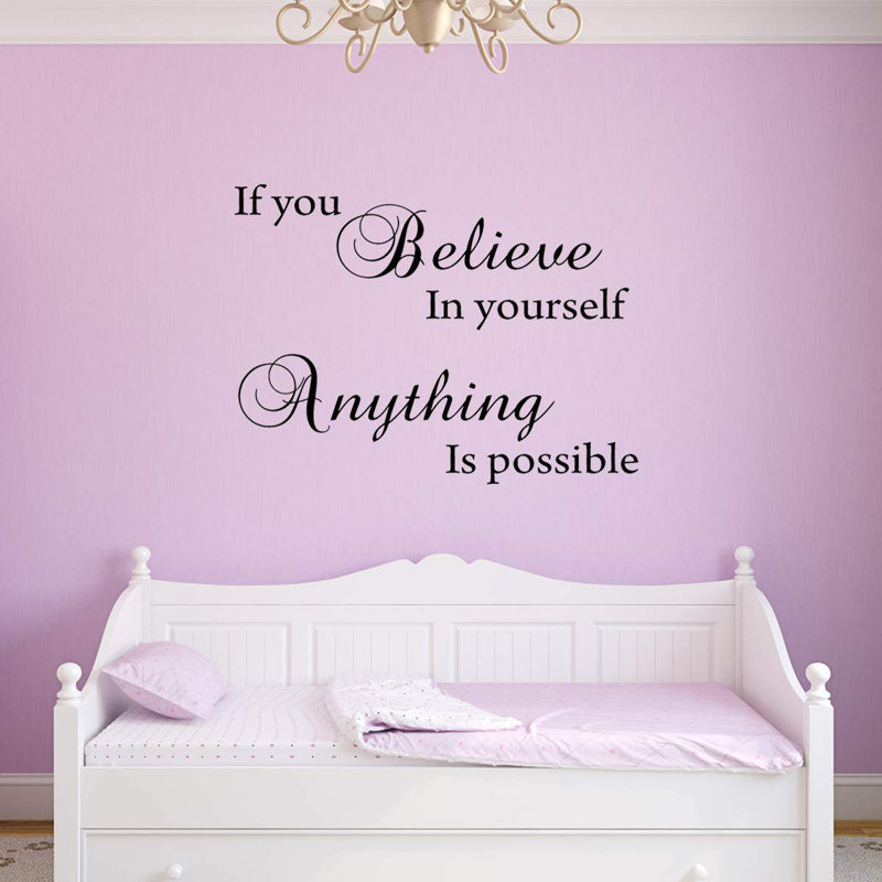 Adhésif décoratif «If you Believe in Yourself», tout est possible, H 16 po l 22 po, Noir